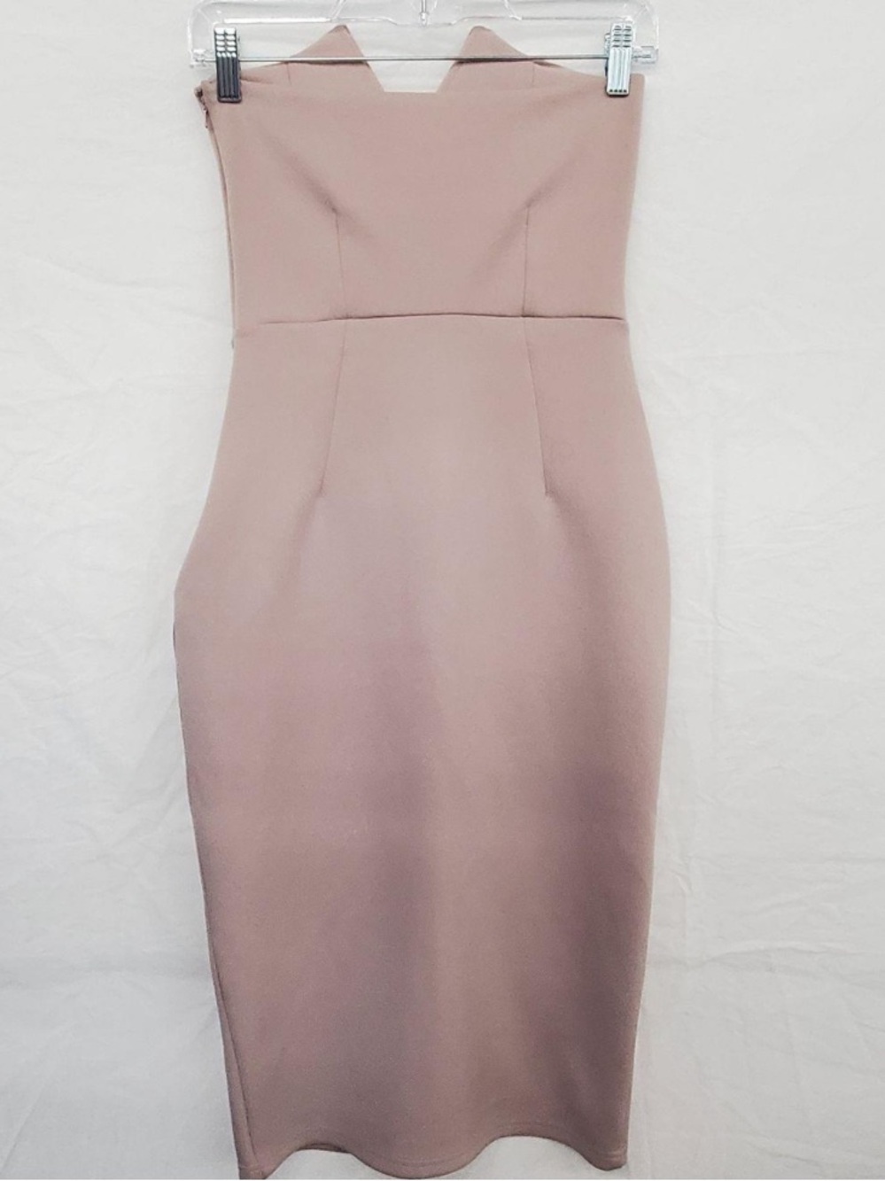 ASOS Strapless Midi Dress in Dusty Rose
